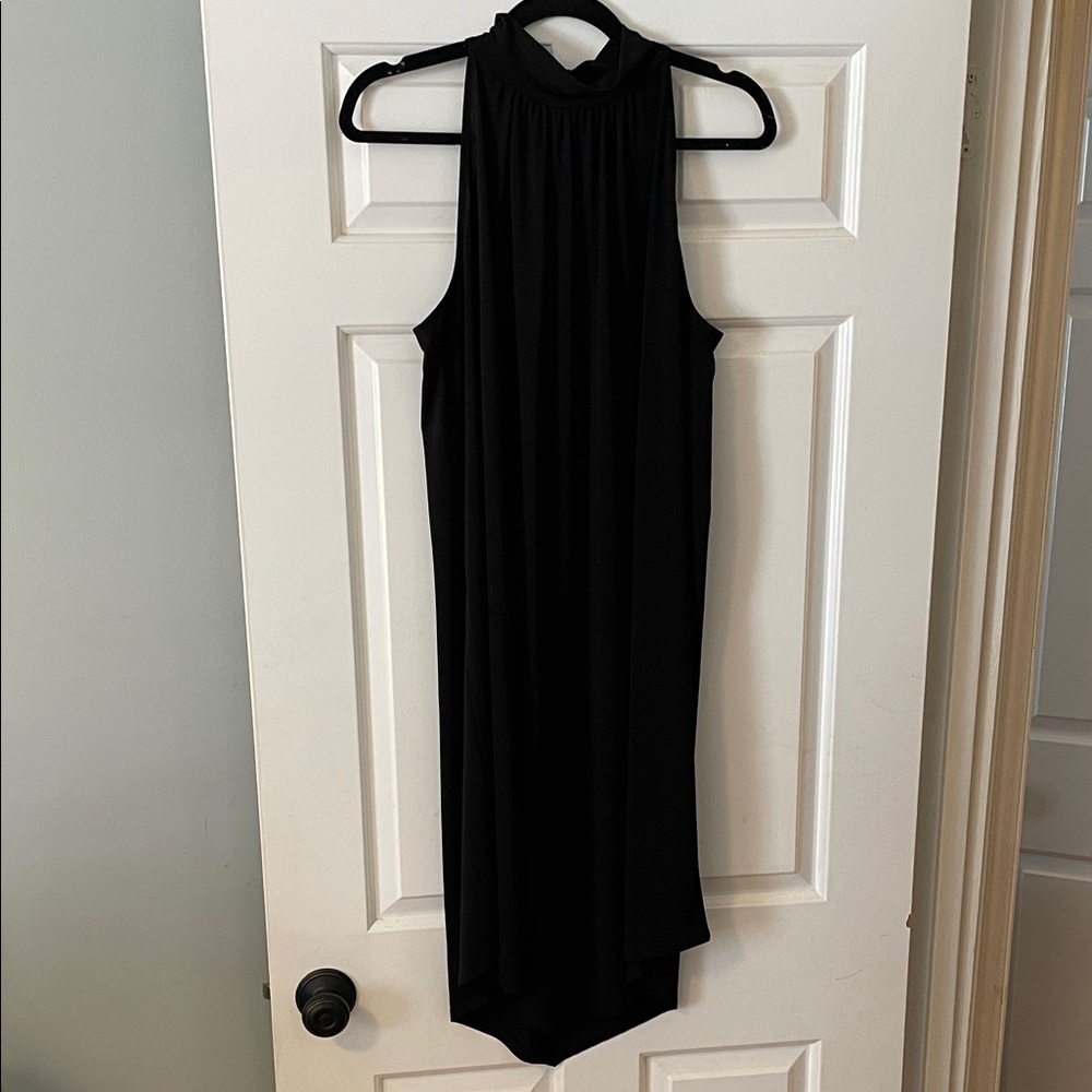 Cupio Black High neck handkerchief Sleeveless Dress nwot
